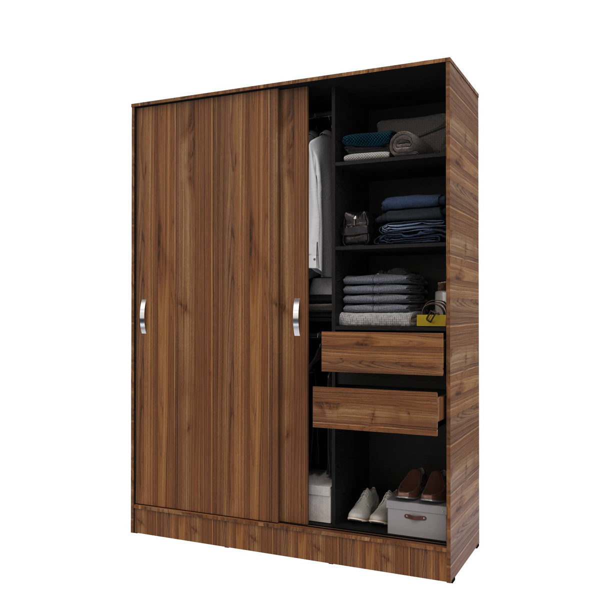 Closet Berlín Gales y Wengue 150x200cm Con Dos Cajones - Closets | Bylmo