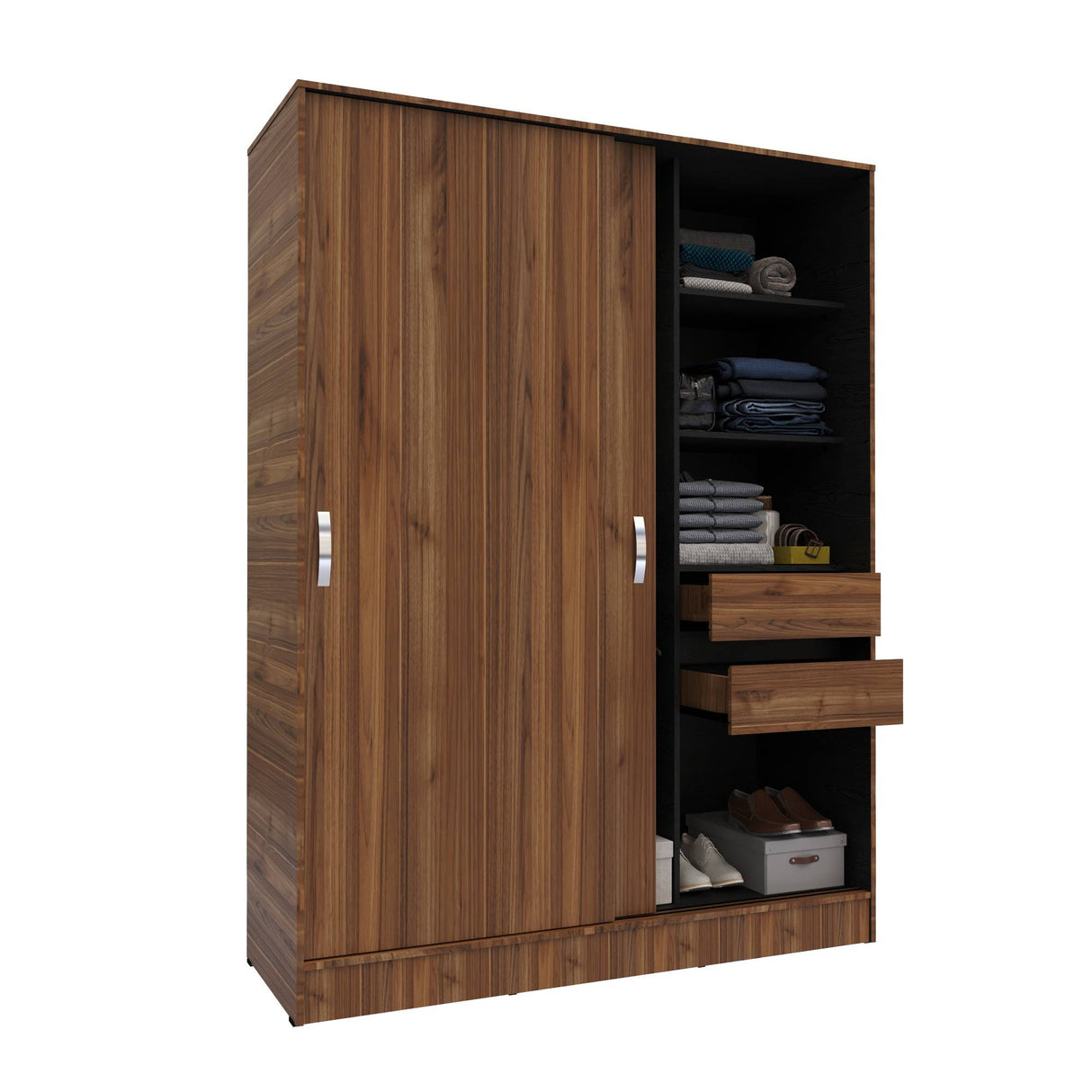 Closet Berlín Gales y Wengue 150x200cm Con Dos Cajones - Closets | Bylmo