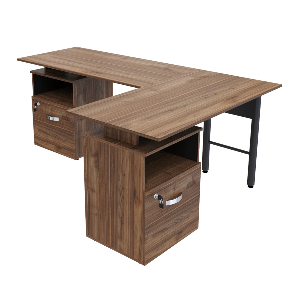 Estación de Trabajo Asturias Gales y Negro 242x73cm Transformable - Escritorios | Bylmo