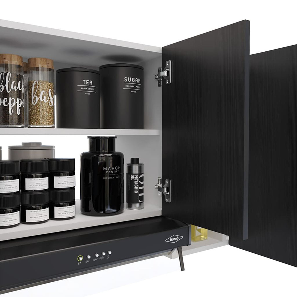 Mueble Superior Hannah Blanco y Wengue 150x56cm Para Lado Izquierdo o Derecho - Muebles Superiores | Bylmo