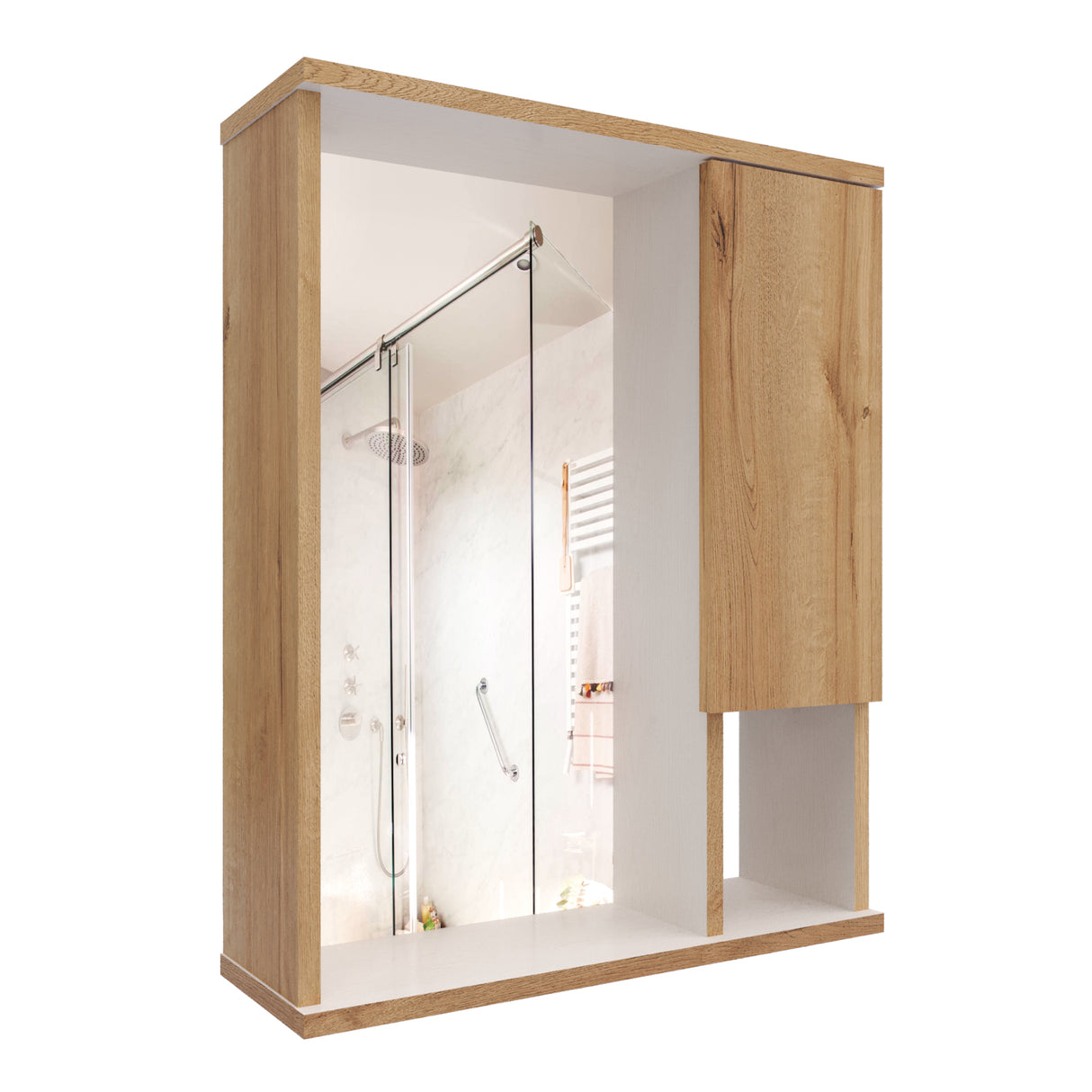 Gabinete de Baño Cairo Duna 48x60cm Rectangular Con Espejo - Gabinetes de Baño | Bylmo