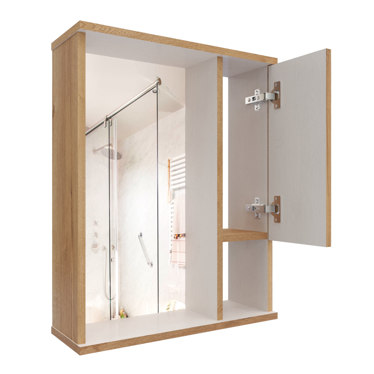 Gabinete de Baño Cairo Duna 48x60cm Rectangular Con Espejo - Gabinetes de Baño | Bylmo