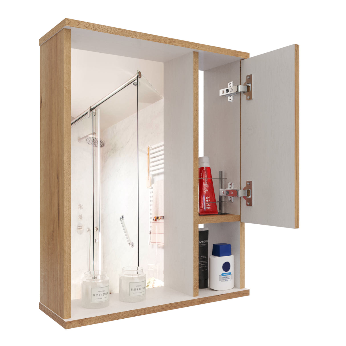 Gabinete de Baño Cairo Duna 48x60cm Rectangular Con Espejo - Gabinetes de Baño | Bylmo