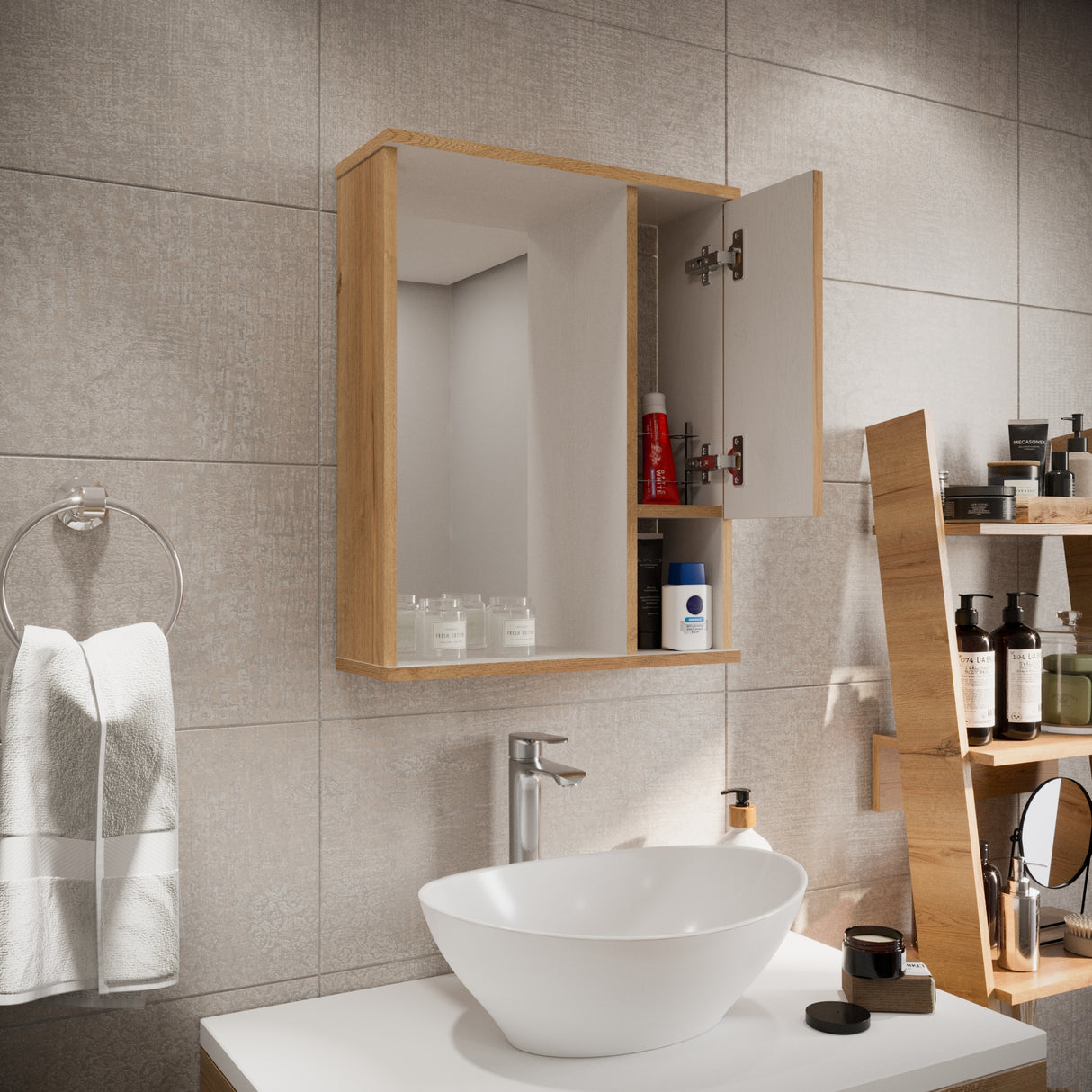 Gabinete de Baño Cairo Duna 48x60cm Rectangular Con Espejo - Gabinetes de Baño | Bylmo