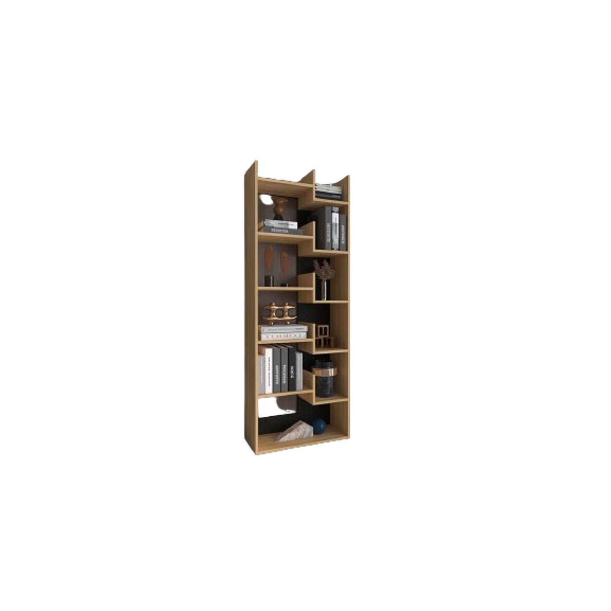 Estantería Clover Fresno Europeo 162x60cm Rectangular con Diez Entrepaños - BIBLIOTECAS Y ESTANTERIAS | Bylmo