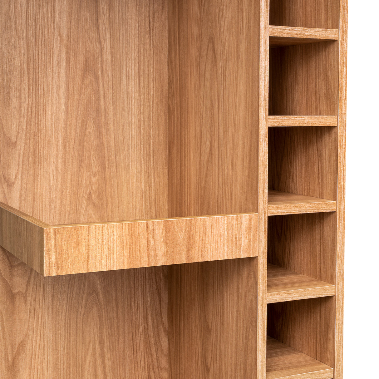 Bar Esquinero Bajo Lyman Fresno Europeo 46.6x116cm Con Cinco Compartimientos - BARES | Bylmo