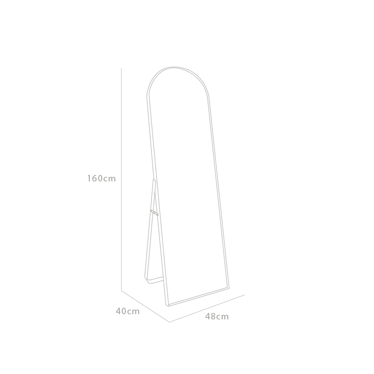 Espejo Tony Negro 48x160cm Rectangular De Piso o Pared - ESPEJOS DE PISO | Bylmo