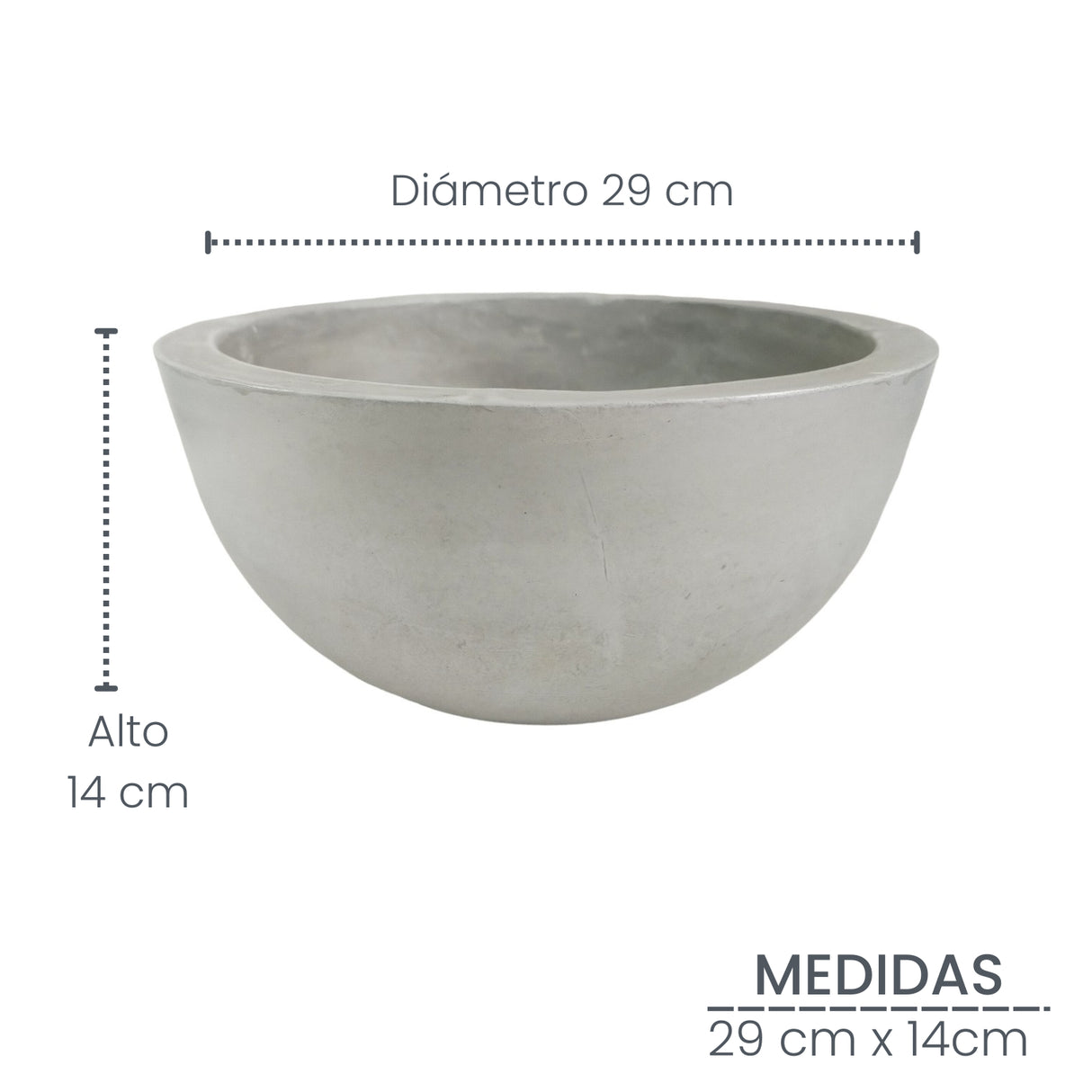Combo Matera Bowl Grande Cónica Gris y Dorado 29x14cm Tradicionales De Piso Con Base Metálica - MATERAS Y MACETAS | Bylmo