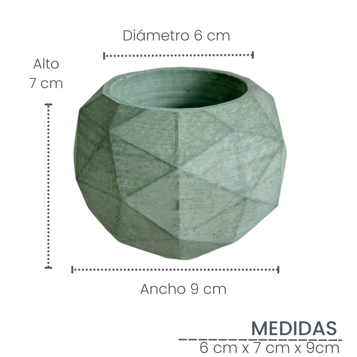 Matera de mesa Pequeña Laia Verde Oliva 9x7.5cm Asimétrica - MATERAS Y MACETAS | Bylmo