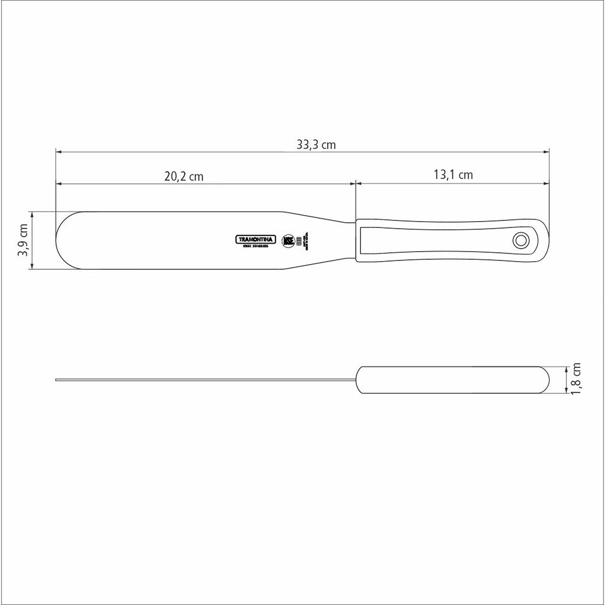 Espátula Profissional Master Blanco y Acero 3.9x1.8cm Para Mezclar De 8 Pulgadas - UTENSILIOS PARA COCINAR | Bylmo