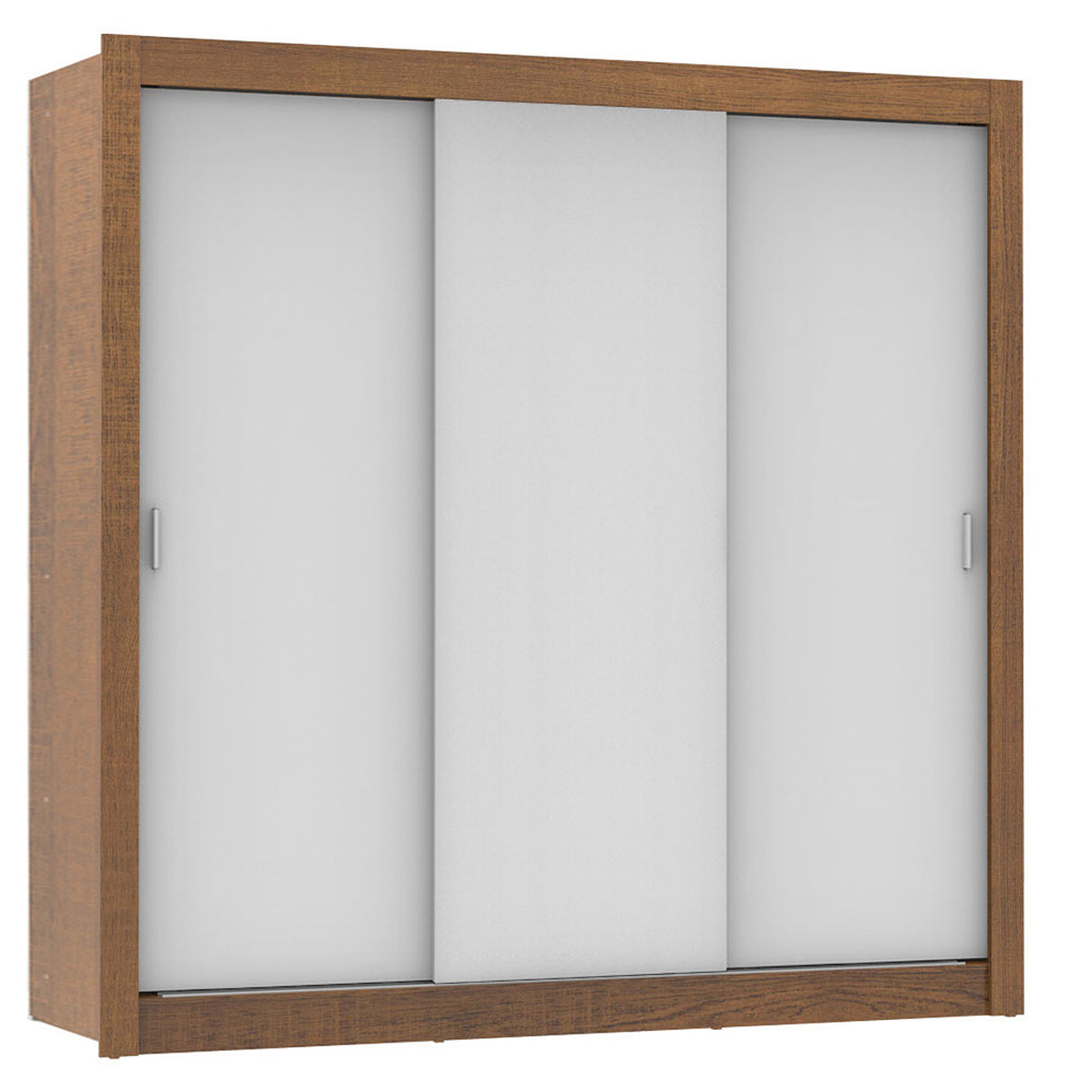 Closet Mônaco Marron y Blanco 210x17.1cm con Cuatro Entrepaños y Tres Puertas - CLOSETS | Bylmo