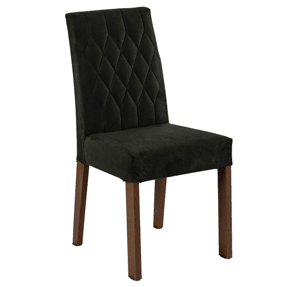 Combo Comedor y Sillas Anaju Marron y Negro Oxford 90x78cm Cuadrado de Cuatro Puestos con Cuatro Sillas - COMEDORES | Bylmo