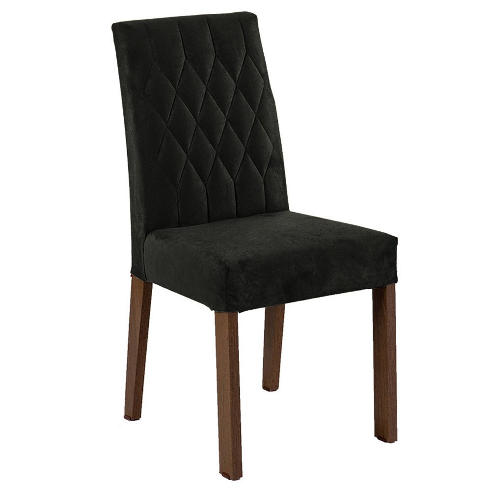 Combo Comedor y Sillas Aryeli Marron y Negro Oxford 160x80cm Cuadrado de Cuatro Puestos con Cuatro Sillas - COMEDORES | Bylmo