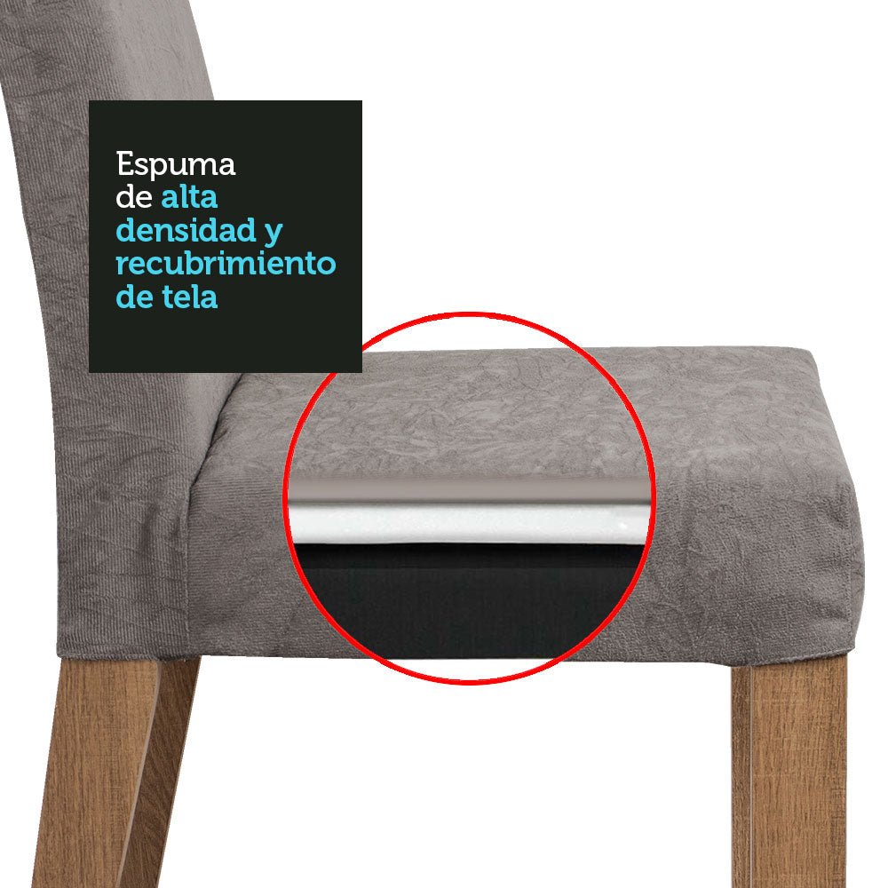 Combo Comedor y Sillas Ashley Marron con Crema y Plata 160x79cm Cuadrado de Cuatro Puestos con Cuatro Sillas - COMEDORES | Bylmo