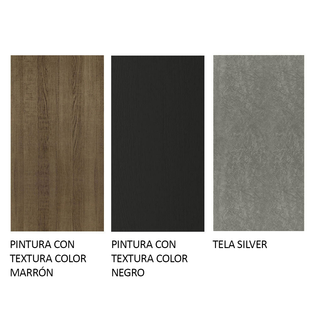 Combo Comedor y Sillas Ashley Marron con Negro y Plata 160x79cm Cuadrado de Cuatro Puestos con Cuatro Sillas - COMEDORES | Bylmo