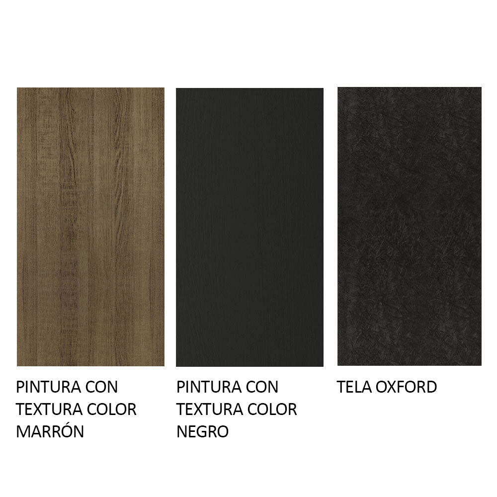 Combo Comedor y Sillas Karina Marron y Negro Oxford 90x78cm Cuadrado de Cuatro Puestos con Cuatro Sillas - COMEDORES | Bylmo