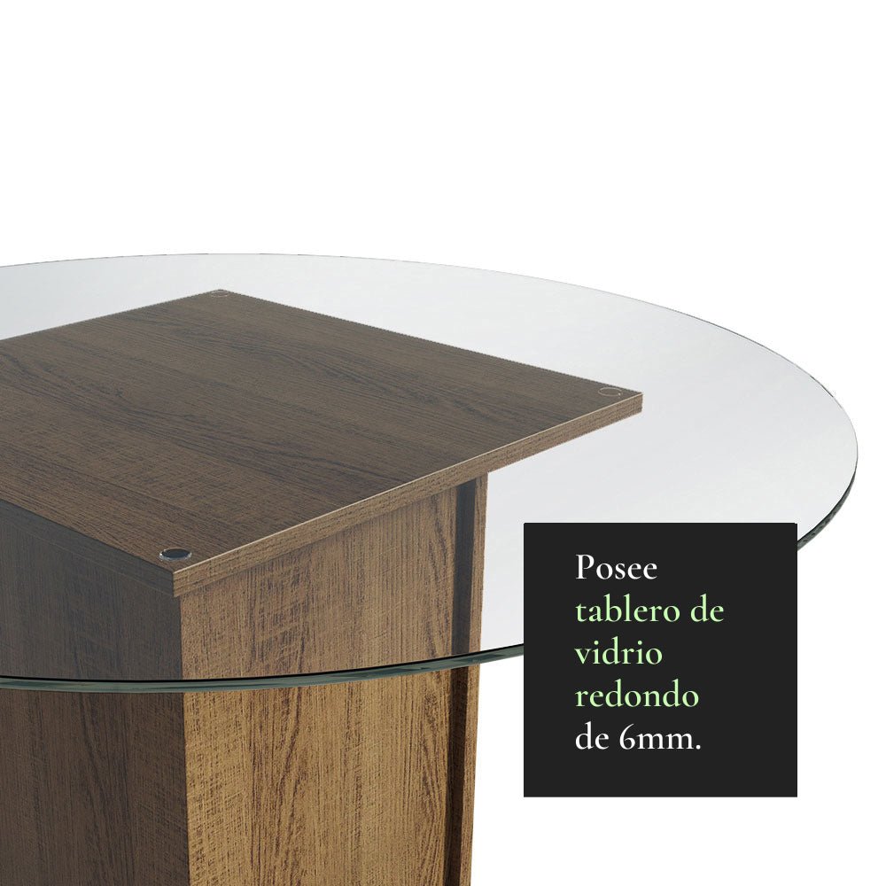 Combo Comedor y Sillas Nanda Marron con Crema y Beige 90x76cm Cuadrado de Cuatro Puestos con Cuatro Sillas - COMEDORES | Bylmo