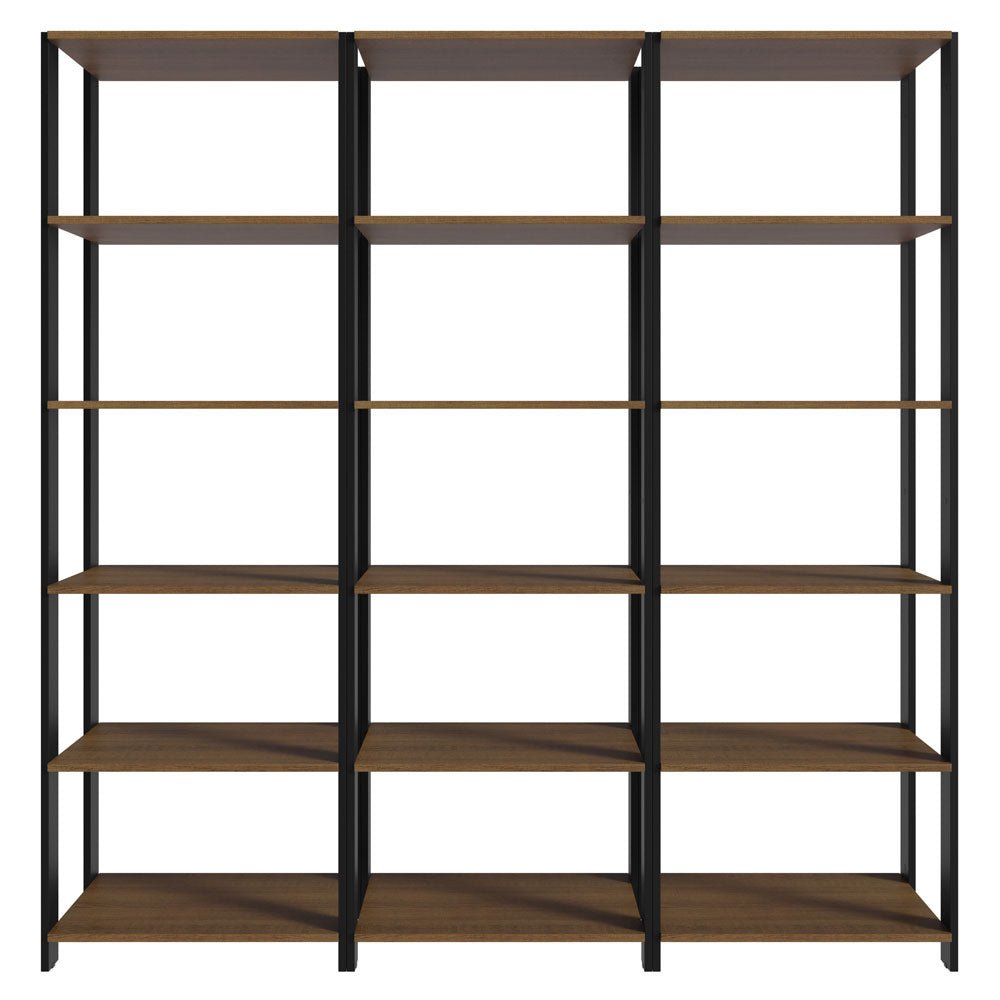 Estantería Rectangular Marron y Negro 185.8x52.5cm Transformable - BIBLIOTECAS Y ESTANTERIAS | Bylmo