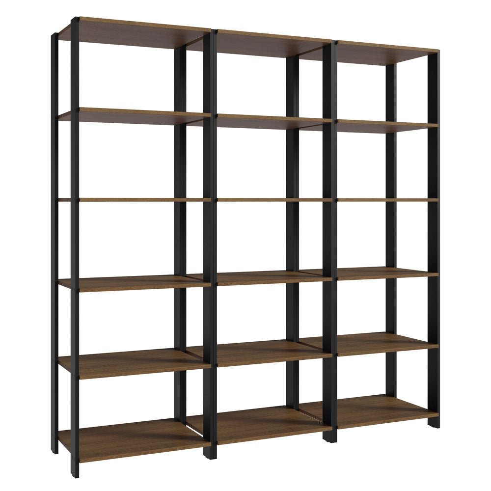 Estantería Rectangular Marron y Negro 185.8x52.5cm Transformable - BIBLIOTECAS Y ESTANTERIAS | Bylmo