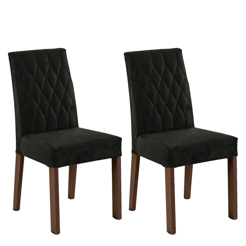 Kit x 2 Sillas Comedor Marron Oxford 45x94cm con Espaldar Ondulado - SILLAS Y BUTACOS | Bylmo