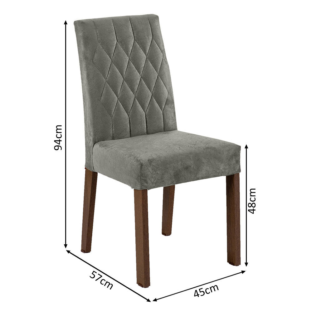 Kit x 2 Sillas Comedor Marron y Plata 45x94cm con Espaldar Ondulado - SILLAS Y BUTACOS | Bylmo