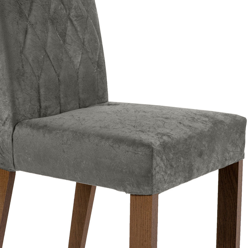 Kit x 2 Sillas Comedor Marron y Plata 45x94cm con Espaldar Ondulado - SILLAS Y BUTACOS | Bylmo