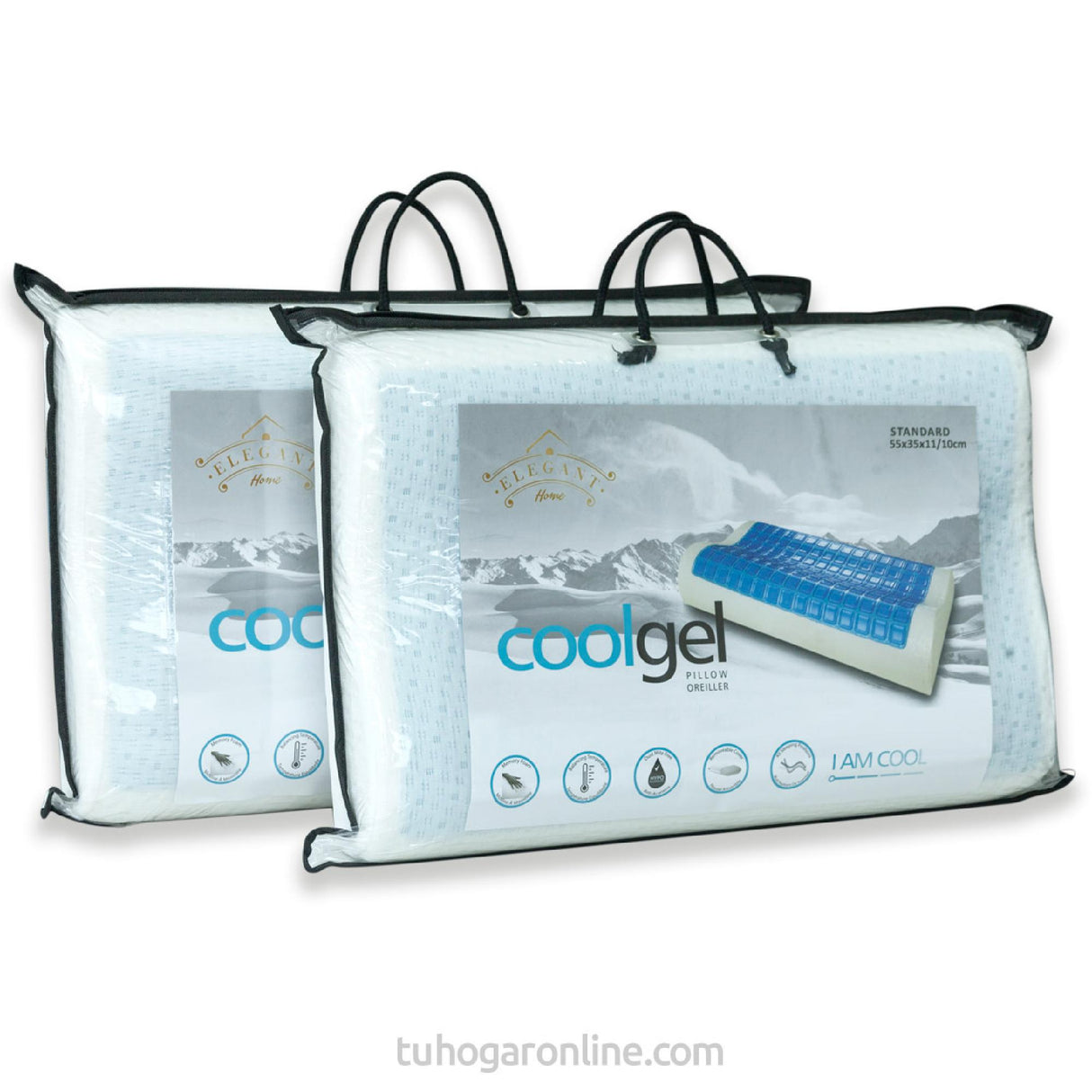 Almohada de Espuma Viscoelastica y Gel Inteligente 55x11cm Firmeza Medio - ALMOHADAS | Bylmo