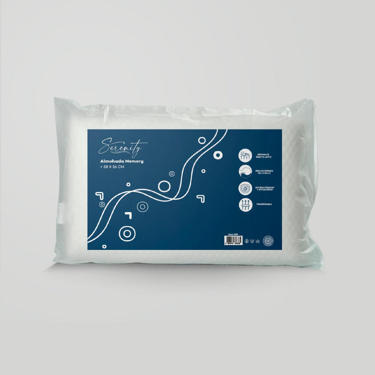 Almohada Serenity de Espuma Viscoelastica 58x10cm Medio Suave - ALMOHADAS | Bylmo