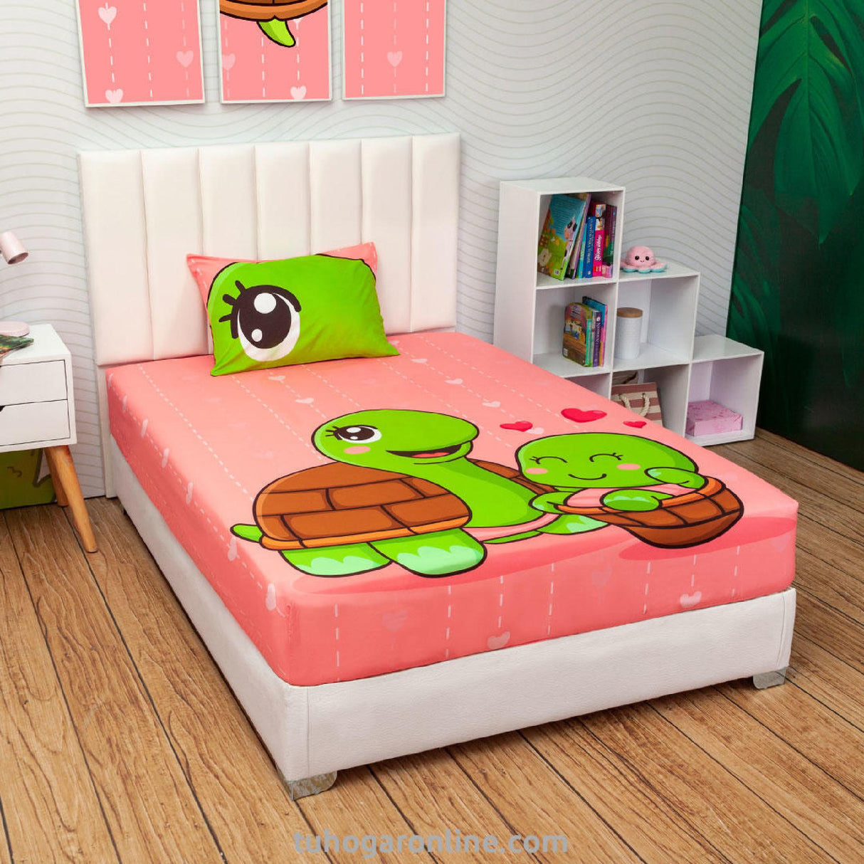 Sábana Infantil Zoo Tortugas Rosado Para Cama Sencilla 100 X 190 Cm - SABANAS | Bylmo