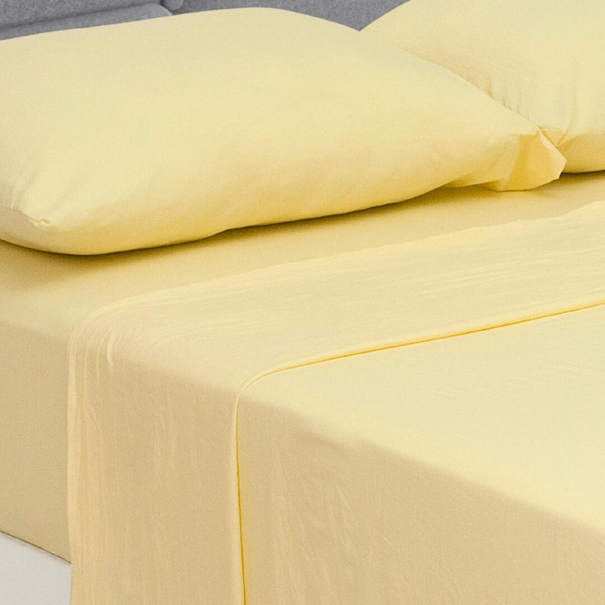 Juego de Sábanas Cotton Sense Fondo Entero Amarillo Para Cama Sencilla 100 X 190 Cm - SABANAS | Bylmo