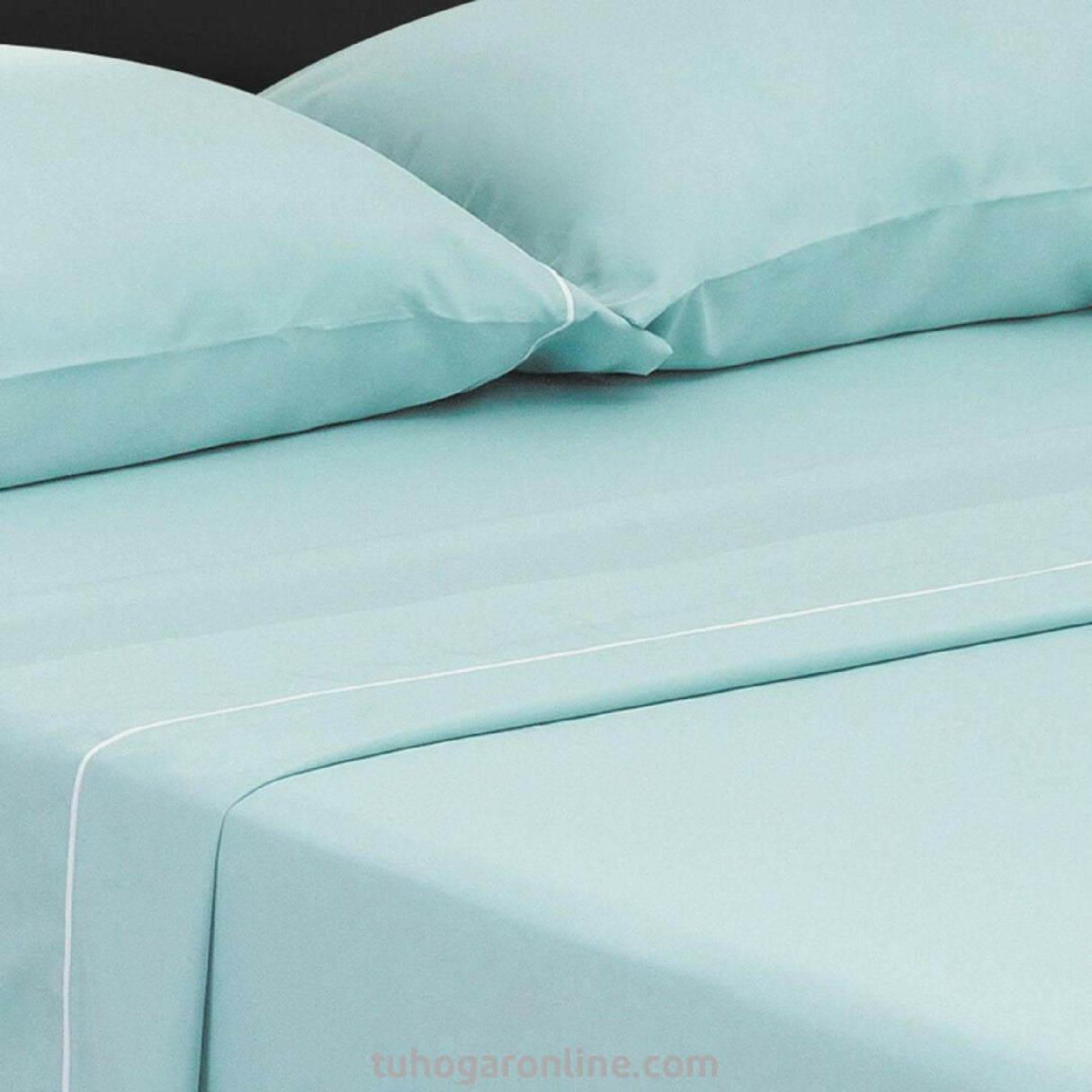 Juego de Sábanas Basic Fondo Entero Aguamarina Para Cama Semidoble 120 X 190 Cm - SABANAS | Bylmo