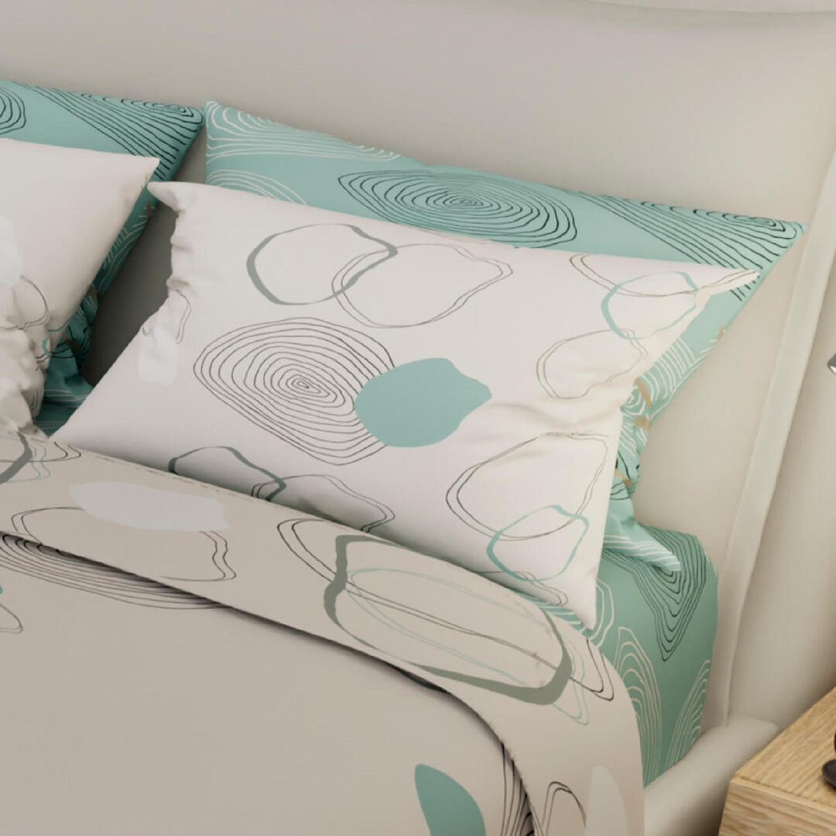 Juego de Sábanas Style Laberintos Blanco Hueso Para Cama Doble 140 X 190 Cm - SABANAS | Bylmo