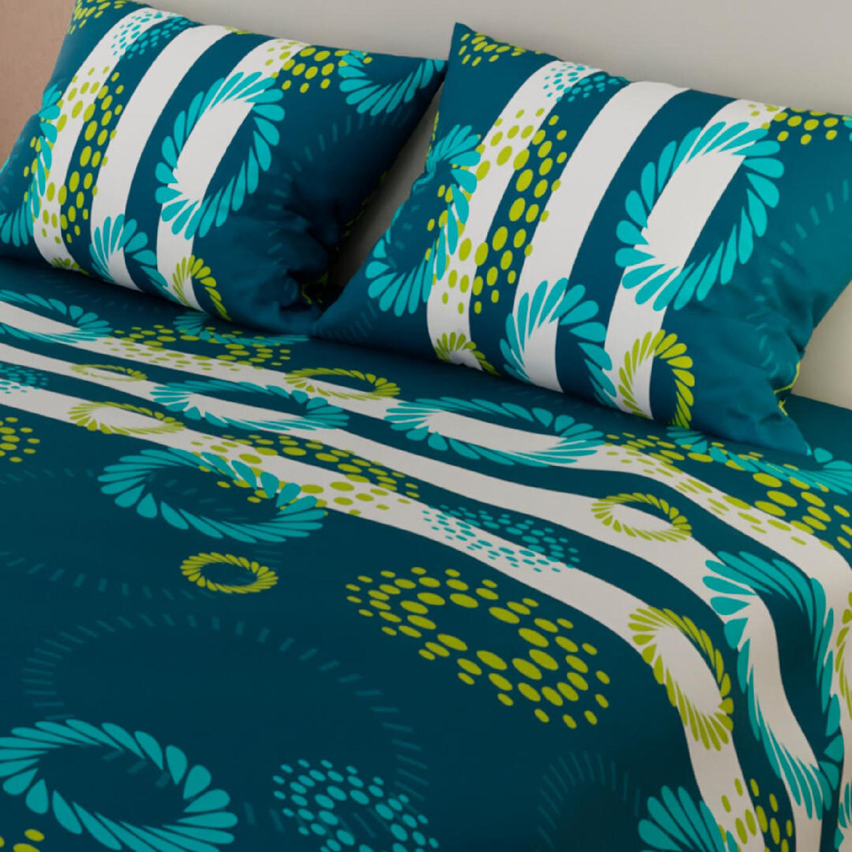 Juego de Sábanas Tropical Azul Oscuro Para Cama Queen 160 X 190 Cm - SABANAS | Bylmo
