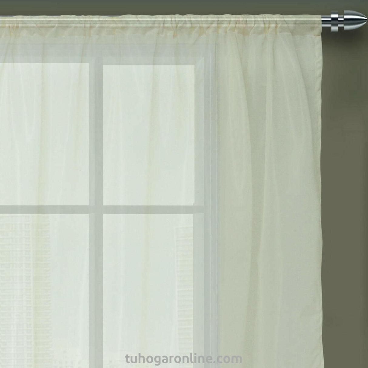 Cortina Velo Fondo Entero Beige 280x220cm Deslizante Para Tubo - VELOS | Bylmo