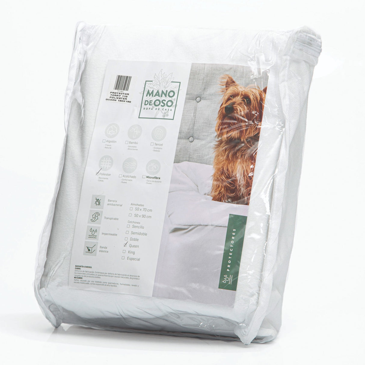 Protector de Colchón Impermeable Punto Blanco Para Cama Queen 160 X 190 Cm - PROTECTORES DE COLCHON | Bylmo