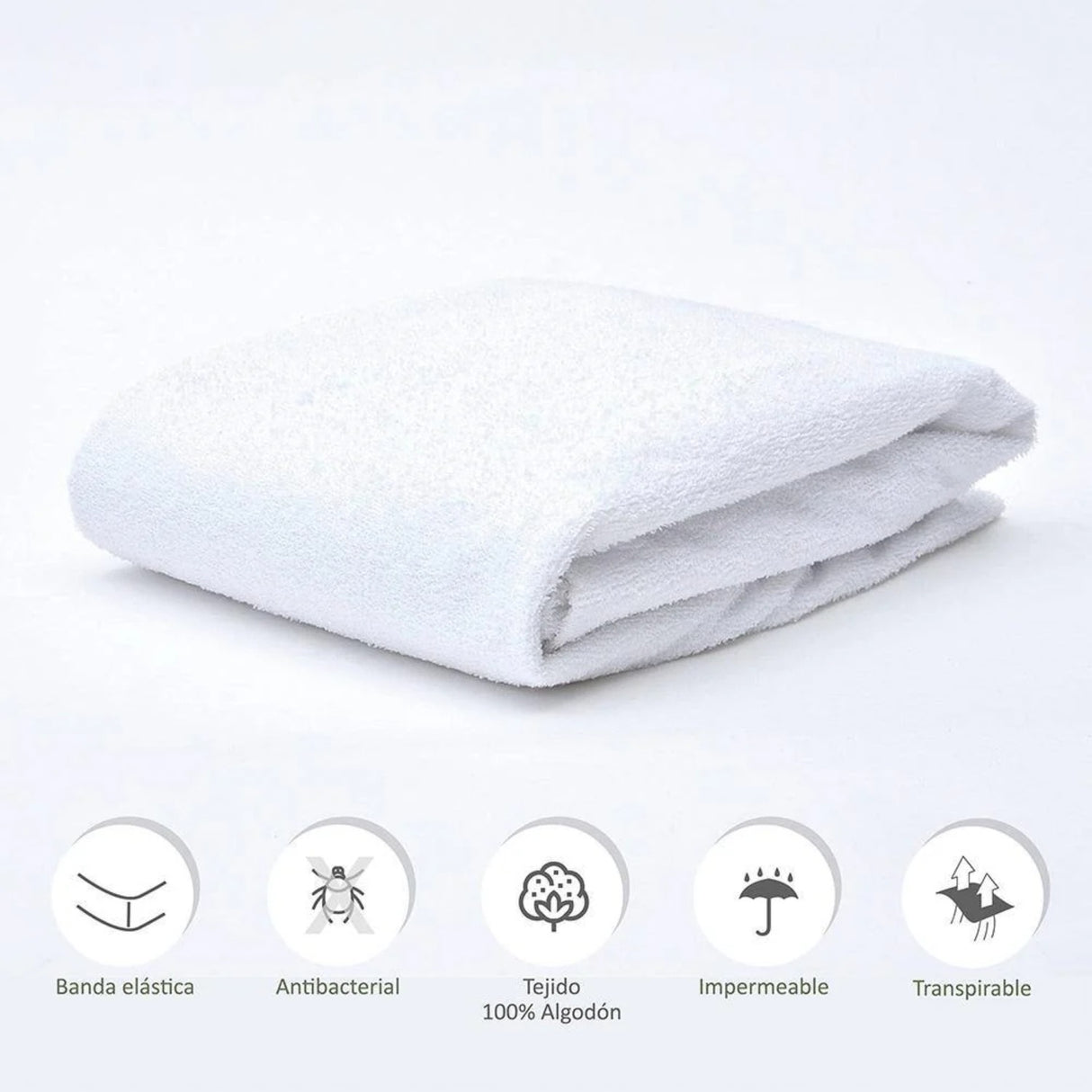 Protector de Colchón Impermeable Terry Punto Blanco Para Cama Sencilla 100 X 190 Cm - PROTECTORES DE COLCHON | Bylmo