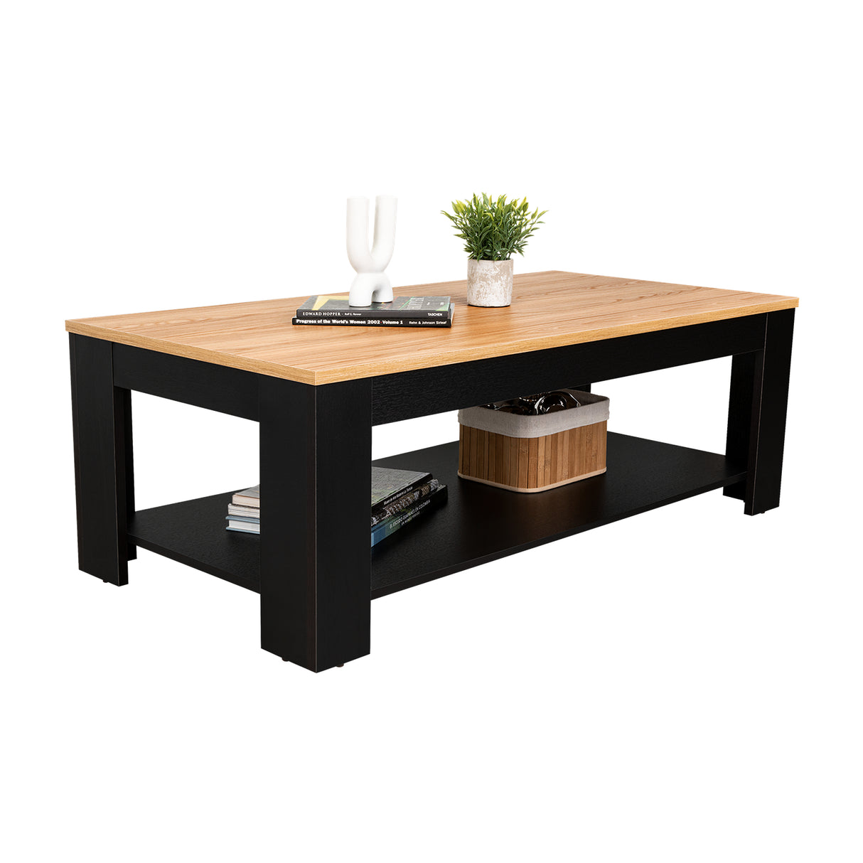 Mesa de Centro Cecil Fresno Europeo y Wengue 120x41.5cm Rectangular - MESAS DE CENTRO | Bylmo