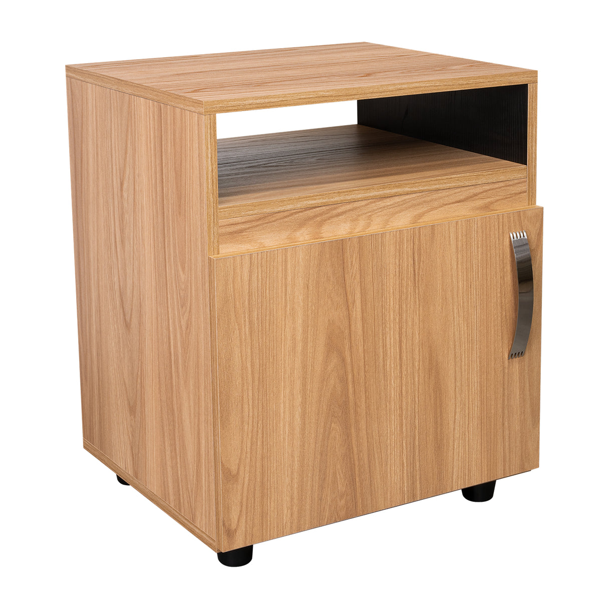 Mesa de Noche Barilo Fresno Europeo y Wengue 45x55cm Con Patas - MESAS DE NOCHE | Bylmo