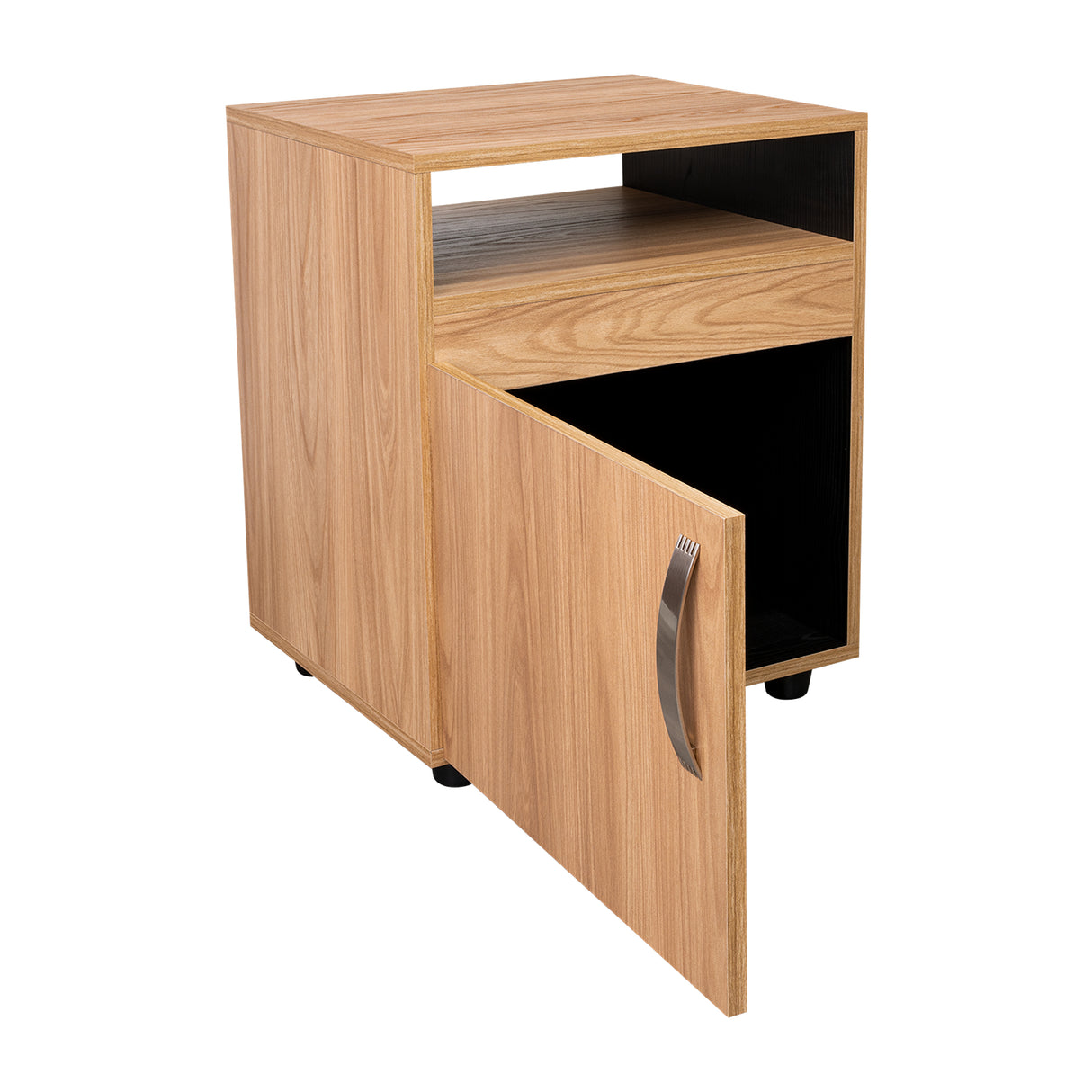 Mesa de Noche Barilo Fresno Europeo y Wengue 45x55cm Con Patas - MESAS DE NOCHE | Bylmo