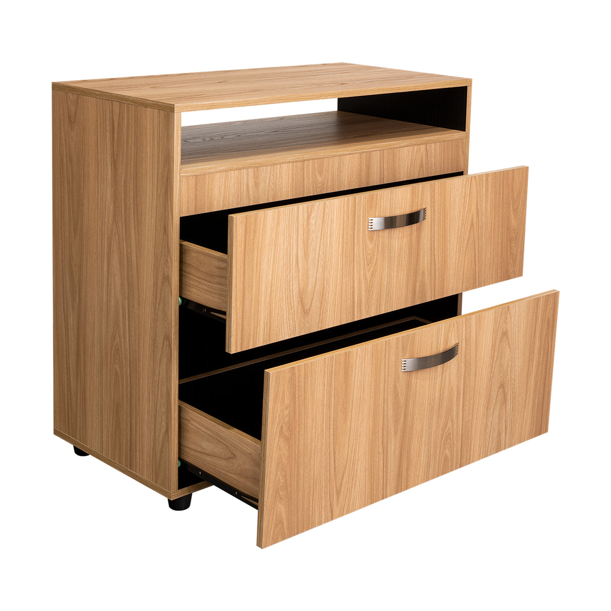 Cajonera Barilo Fresno Europeo y Wengue 80x76cm De Tres Hileras Con Patas - CAJONERAS Y COMODAS | Bylmo