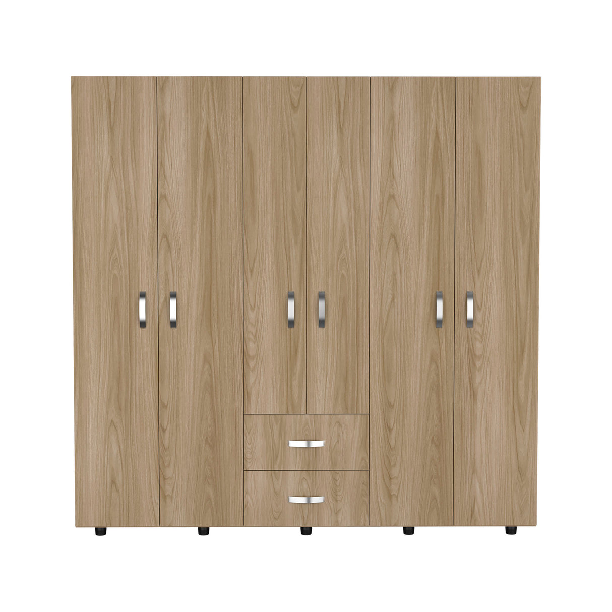 Closet Barilo Fresno Europeo y Wengue 200x200cm Con Dos Cajones y Cuatro Entrepaños - CLOSETS | Bylmo