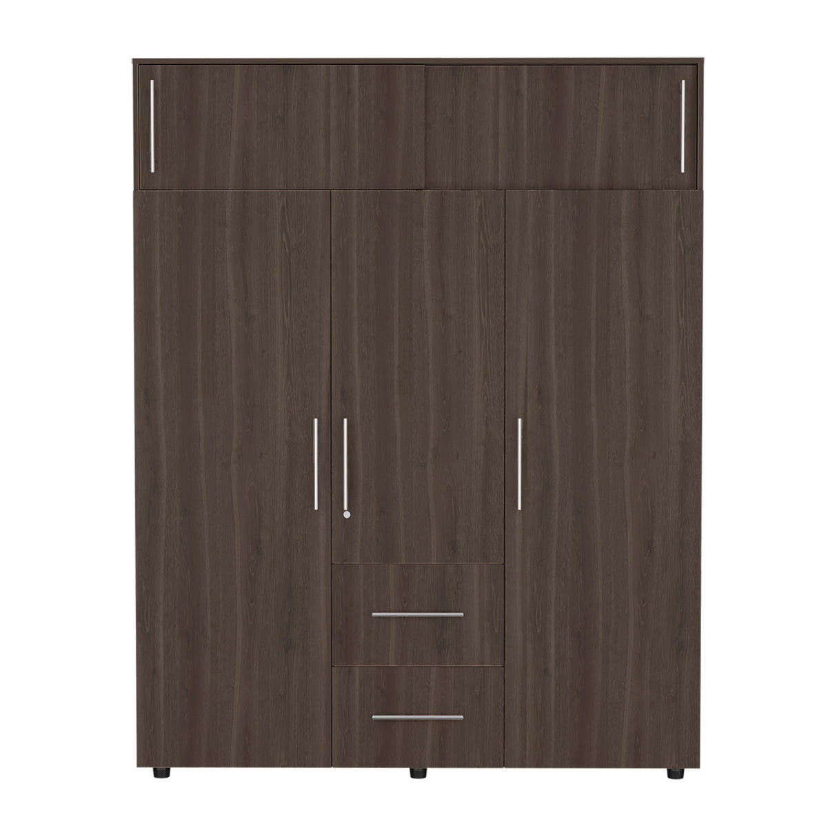 Closet Bigaf Milan y Wengue 160x204cm Con Tres Cajones y Cuatro Entrepaños - CLOSETS | Bylmo