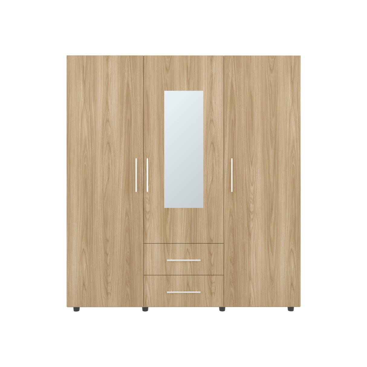 Closet Grayson Fresno Europeo y Wengue 180x200cm Con Dos Cajones y Tres Entrepaños y Espejo - CLOSETS | Bylmo