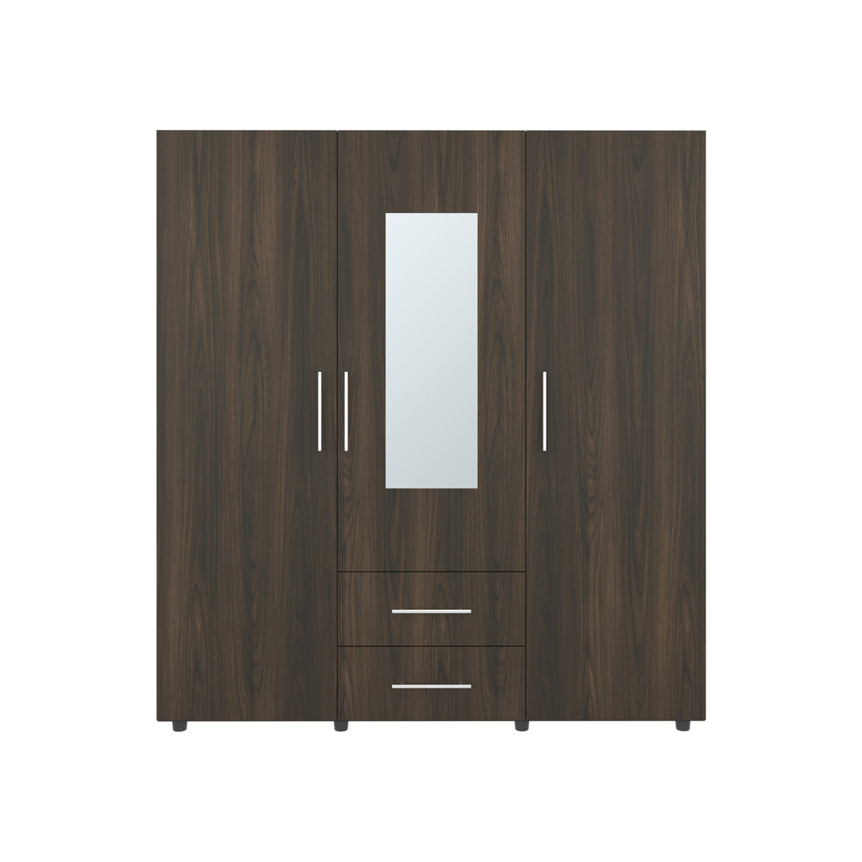 Closet Grayson Nogal y Wengue 180x200cm Con Dos Cajones y Tres Entrepaños y Espejo - CLOSETS | Bylmo