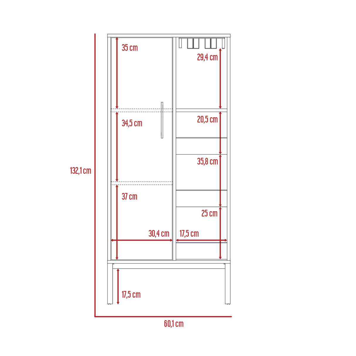Bar Soho Bellota 60.1x132.1cm Con Tres Portabotellas - BARES | Bylmo