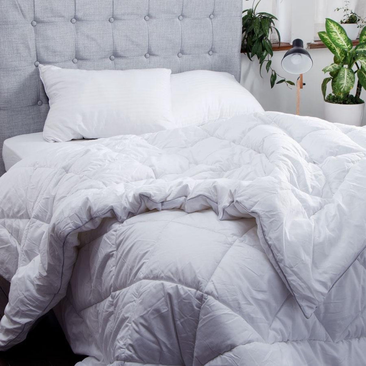 Plumón Cuadrados All Season Blanco 240x230cm Acolchado - TENDIDOS Y CUBRELECHOS | Bylmo