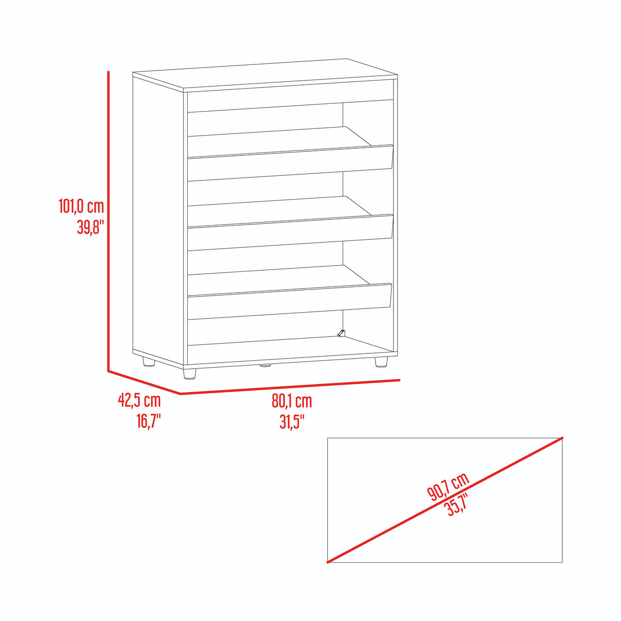 Zapatero Vertical Barilo Fresno Europeo y Wengue 80.1x101cm Para Diez Pares - ZAPATEROS | Bylmo