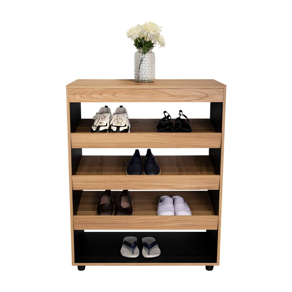 Zapatero Vertical Barilo Fresno Europeo y Wengue 80.1x101cm Para Diez Pares - ZAPATEROS | Bylmo