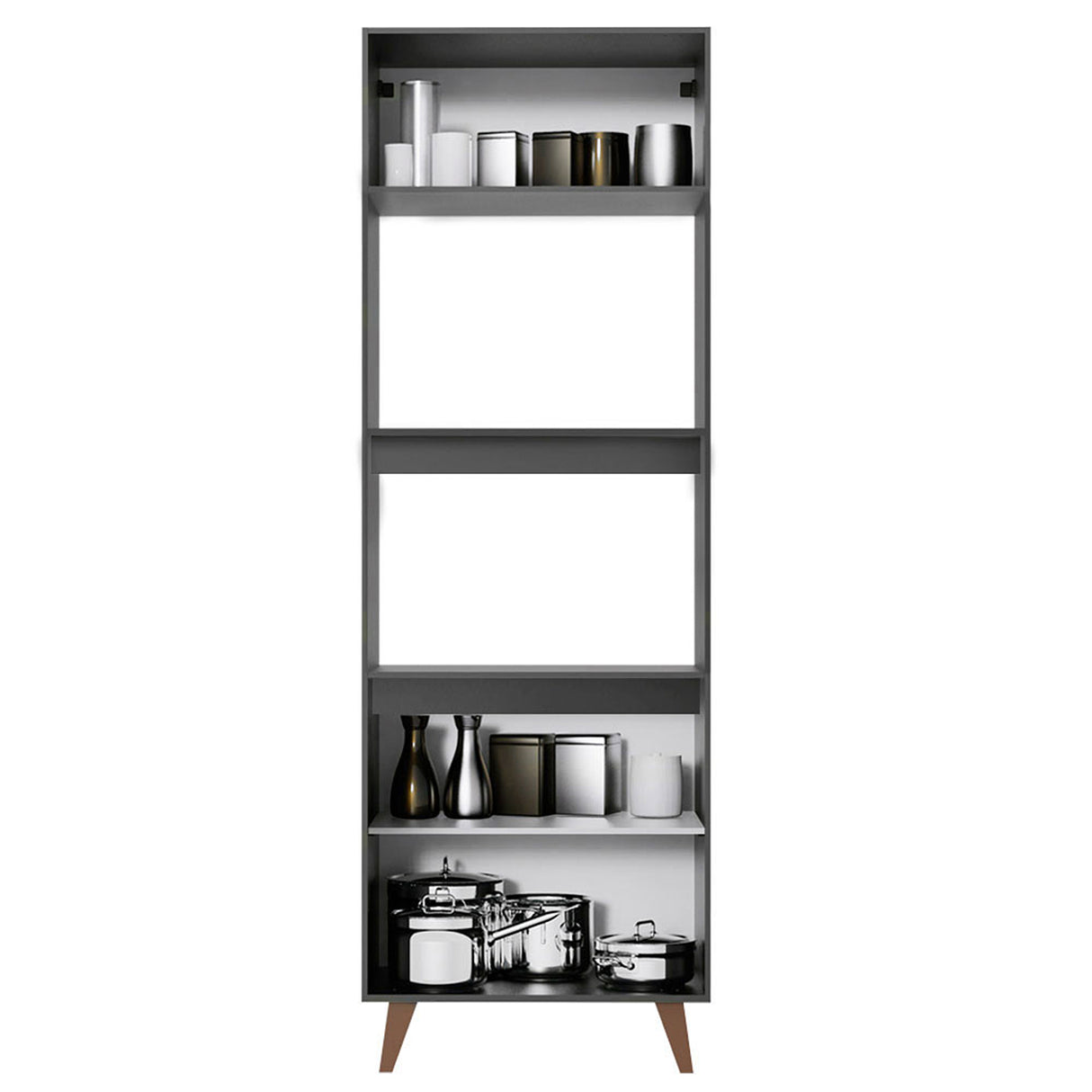 Mueble Auxiliar de Cocina reims Negro 70x210cm Con Patas y Mesón de Madera - BARRAS Y MUEBLES AUXILIARES | Bylmo