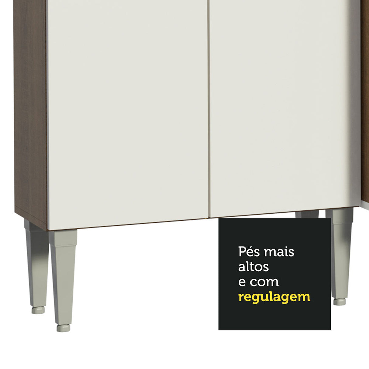 Cocina Integral Emilly Moon Blanco y Marron 481x186cm con Mesón y sin Pozuelo - COCINAS | Bylmo
